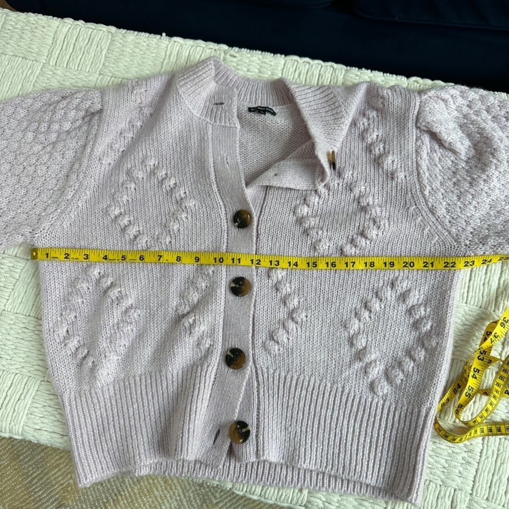 Who what wear chunky bobble stitch button front cardigan sweater - Picture 5 of 7